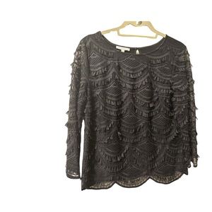 Talbots Black Lace Top